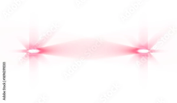 Fototapeta Lens flare vibrant stage spotlight or red laser beams. Glowing light rays background. perfect for wedding card, VFX design, theatre stage poster, party, music event.
