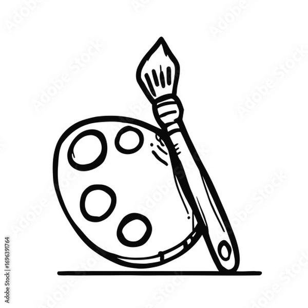 Obraz Vector illustration of a food-themed Easter egg and a pizza, an iconic design