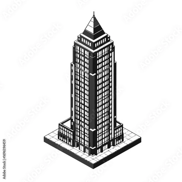 Obraz Vector drawing of an urban skyscraper