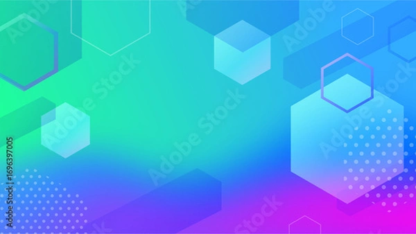 Obraz グラデーションと幾何学図形の背景画像