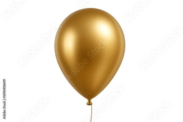 Fototapeta Realistic gold balloon floating with transparent background