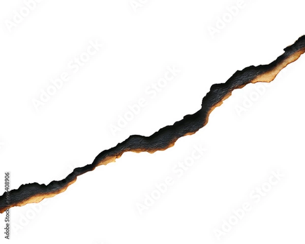Obraz A burnt torn paper edge isolated on transparent background