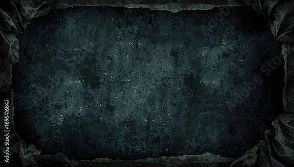 Obraz Haunting vintage background featuring a coarse dark paper surface, space for your content and border