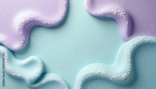 Fototapeta abstract background with three curved lines in different shades of purple and light blue