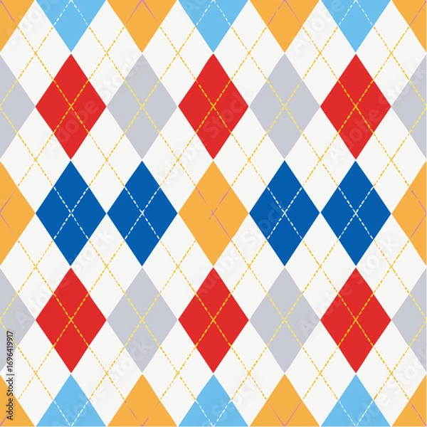 Obraz Colorful Argyle Diamond Pattern Background