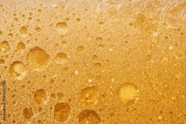 Fototapeta Freshly Poured Beer Surface with Water Droplets Texture