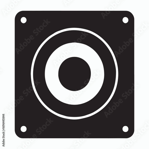 Fototapeta Subwoofer audio woofer solid device icon