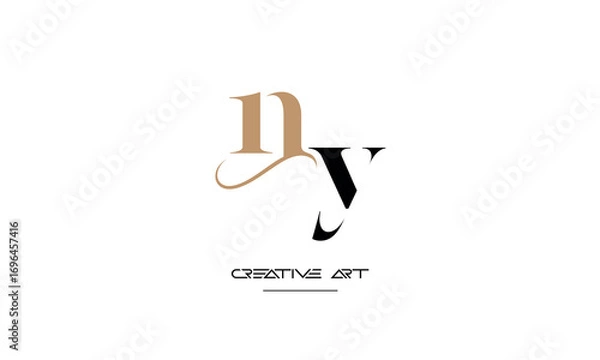 Obraz NY, YN, N, Y abstract letters logo monogram