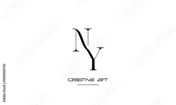 Obraz NY, YN, N, Y abstract letters logo monogram