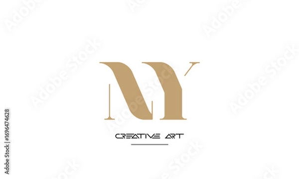 Obraz NY, YN, N, Y abstract letters logo monogram