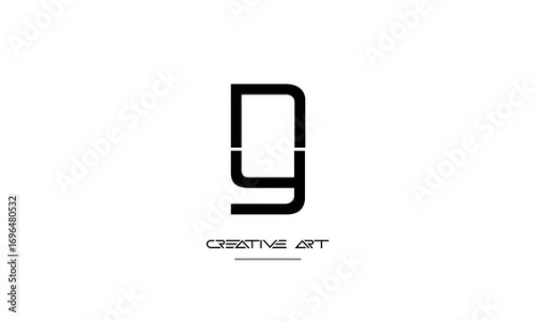Obraz NY, YN, N, Y abstract letters logo monogram