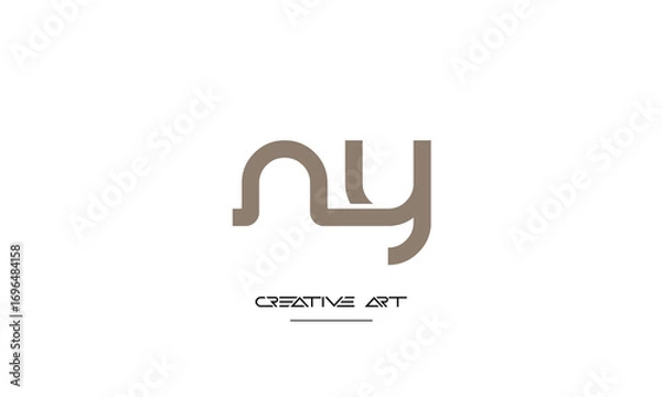 Obraz NY, YN, N, Y abstract letters logo monogram