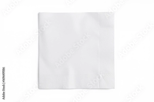 Fototapeta Isolated blank napkin on a white backdrop with space for text