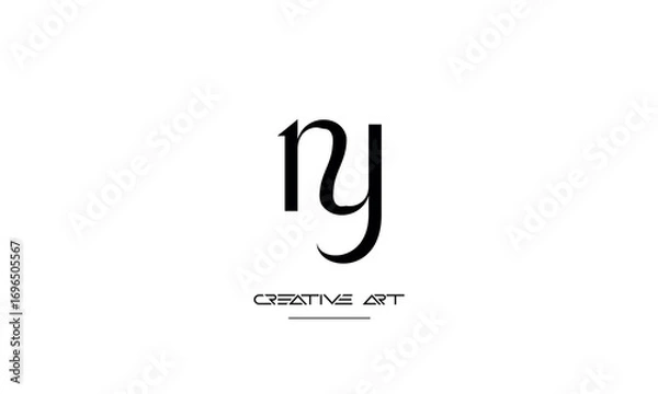 Obraz NY, YN, N, Y abstract letters logo monogram