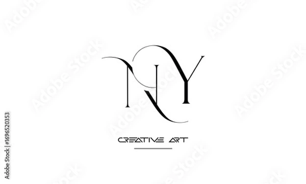 Obraz NY, YN, N, Y abstract letters logo monogram