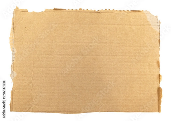 Fototapeta Piece of torn cardboard on a white background. Torn cardboard isolate