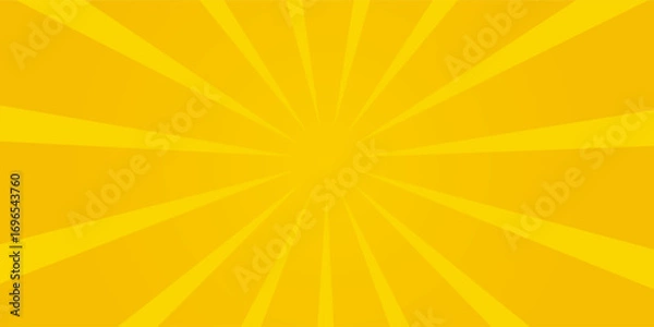 Fototapeta Abstract orange comic background. Art pop cartoon backdrop. Halftone effect pattern. Fun anime texture. Starburst manga style bg. Mark popart radial gradient. Spiral, swirl, comic rays.