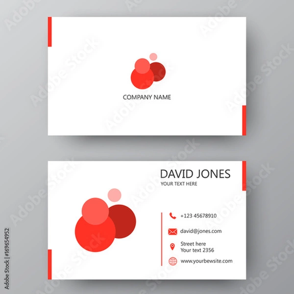 Fototapeta Modern presentation card with company logo. Vector business card template. Visiting card for business and personal use.  Vector illustration design.