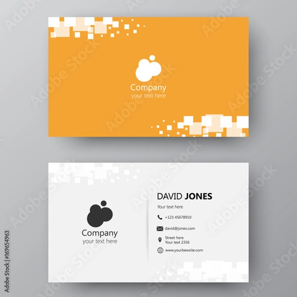 Fototapeta Modern presentation card with company logo. Vector business card template. Visiting card for business and personal use.  Vector illustration design.