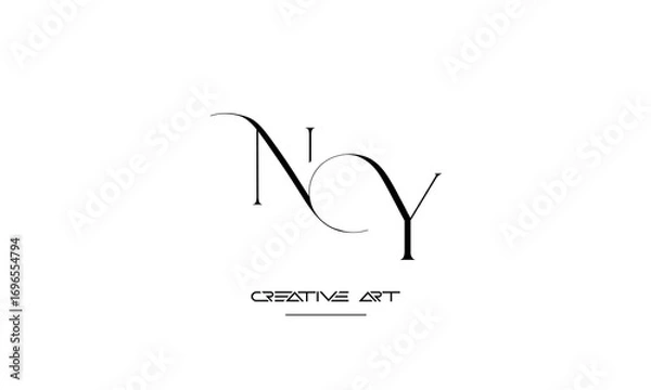 Obraz NY, YN, N, Y abstract letters logo monogram