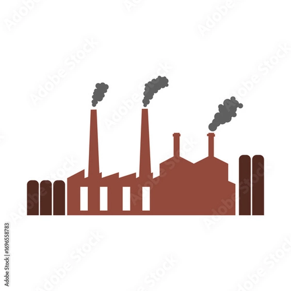 Obraz factory icon on white background, vector illustration