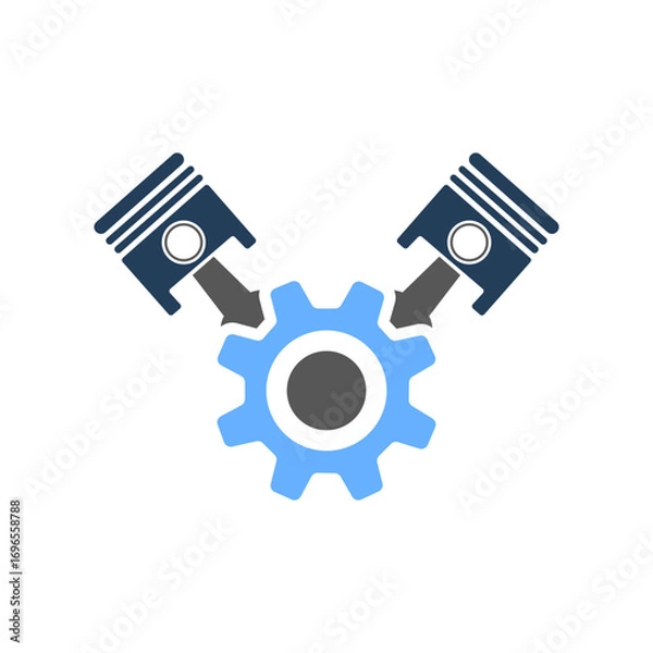 Fototapeta engine icon on white background,Vector illustration