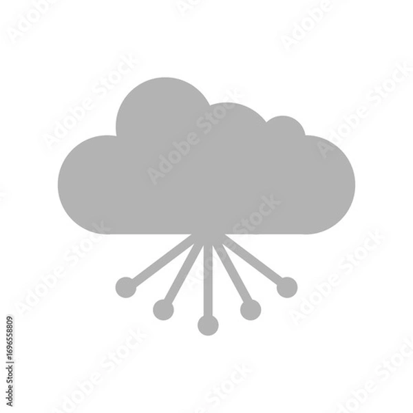 Obraz social media icon on a white background, cloud, vector illustration