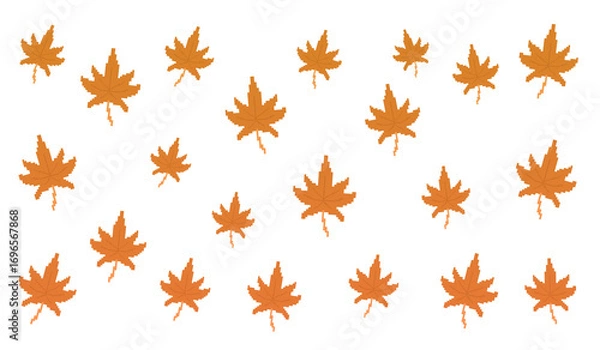 Fototapeta Pixel Art Brown Maple Pattern Design