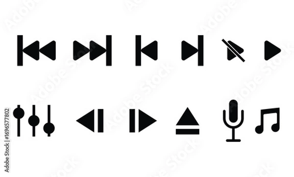 Fototapeta sound various icons vector. song icons set.