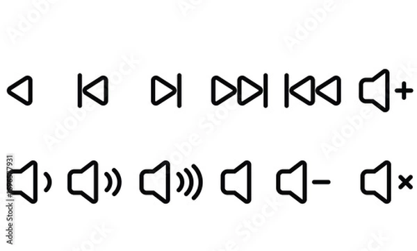 Fototapeta sound various icons vector. song icons set.
