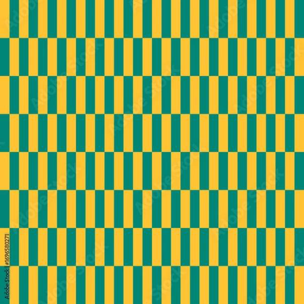 Fototapeta Seamless vector checked pattern or mint green and yellow background for tile wallpaper