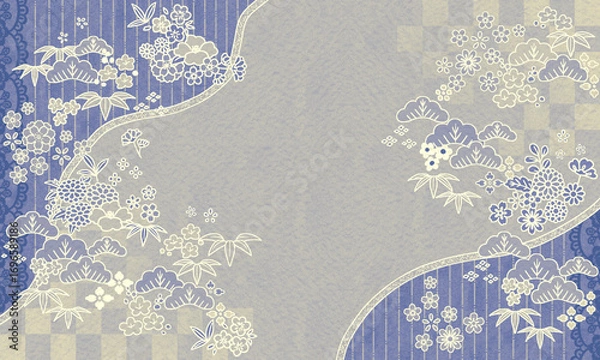 Obraz シックな着物カラーの和風背景素材。デスクトップピクチャ、pc壁紙に最適。