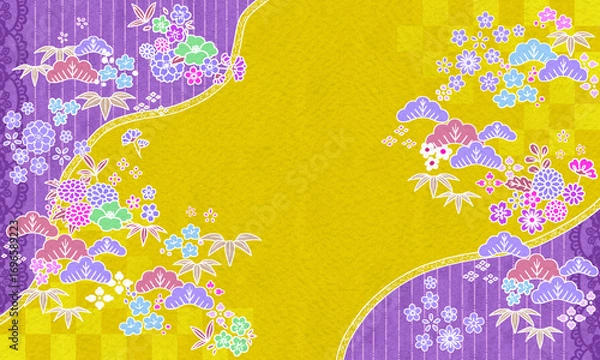 Fototapeta レトロなさつまいもカラーの和風壁紙素材。デスクトップピクチャに最適。