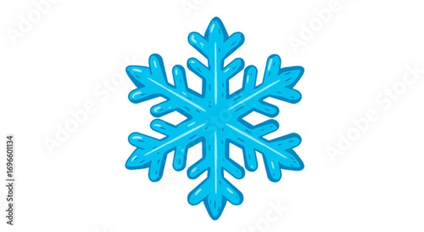 Fototapeta Isolated winter snowflake vector illustration design element holiday season ice crystal decoration graphic on transparent background