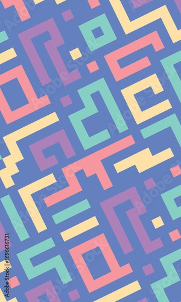Fototapeta Colorful lines abstract stylish mosaic design modern flat background.