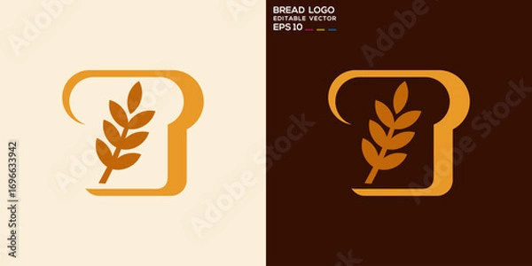Fototapeta Bread logo. Food, wheat, dough. Vector icon symbol template EPS 10.
