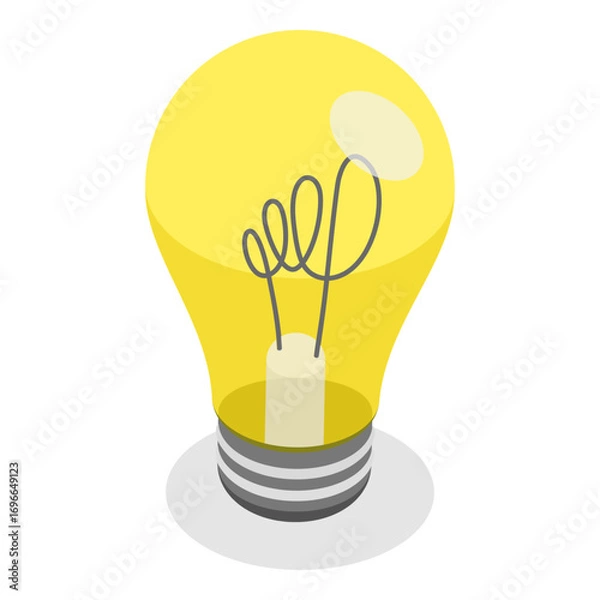 Fototapeta 3D Isometric Flat Vector Illustration of Different Light Bulbs, Creative Thinking, Innovation. Item 3