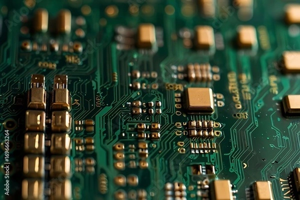 Obraz close up of electronic circuit board