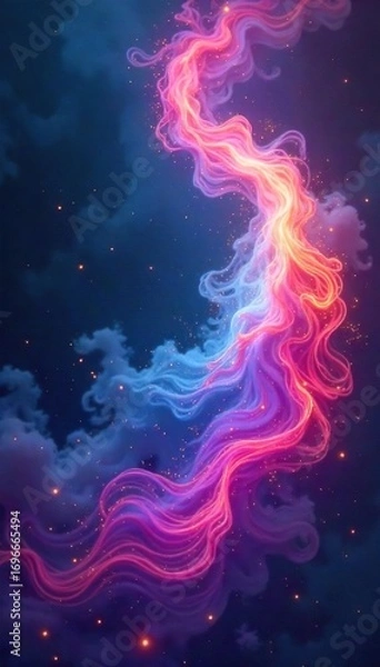 Fototapeta Ethereal, vibrant swirls of color dance across a dark, mystical background, creating a captivating and otherworldly scene Perfect for fantasy, magic, and spiritual themes , fantasy, pattern