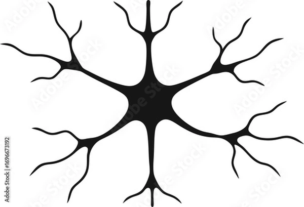 Fototapeta neuron synapse diagram silhouette vector.