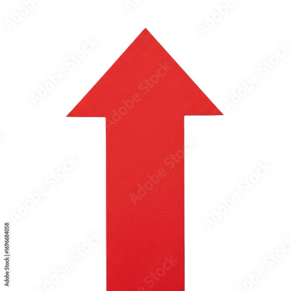 Fototapeta Upward Red Arrow on Black Direction Guidance Growth and Success Pointing Upward Forward Up on transparent background