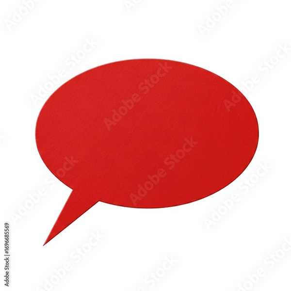 Fototapeta Red speech bubble icon on black message balloon comic dialog thought sign talk sticker on transparent background
