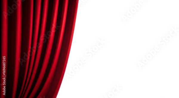Fototapeta Elegant red drape, perfect for design, decoration, or presentation use in creative projects. Isolated on white or transparent background. PNG format.