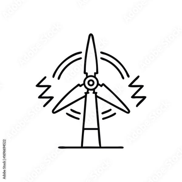 Obraz Wind Turbine Energy Line Icon Vector