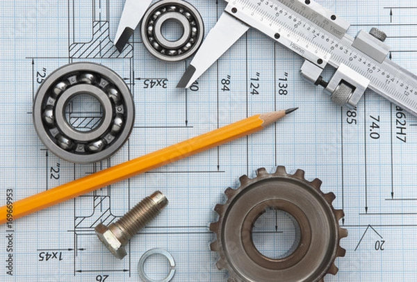 Fototapeta technical drawing