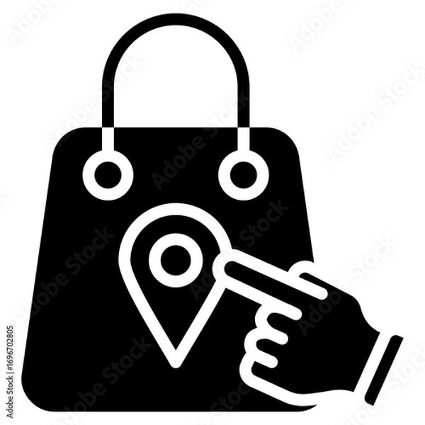 Fototapeta Click And Collect glyph icon