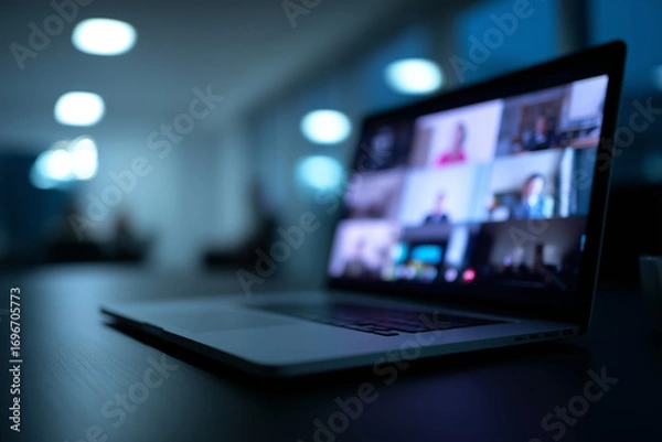 Fototapeta Business Team Online Meeting via Computer