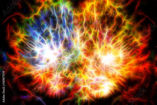 Fototapeta Abstract multicolor background and color fractal effect.