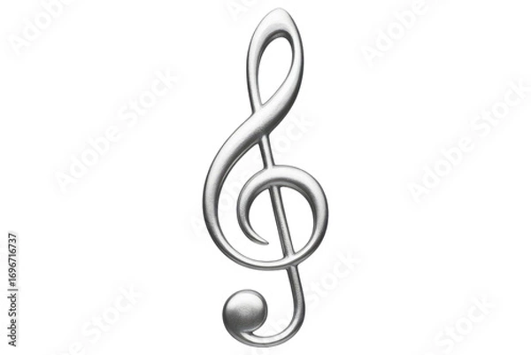 Fototapeta A high quality photograph of a single musical note isolated on a transparant or white background
