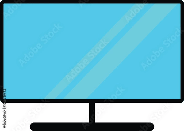 Fototapeta Flat Screen Monitor Display Isolated on White